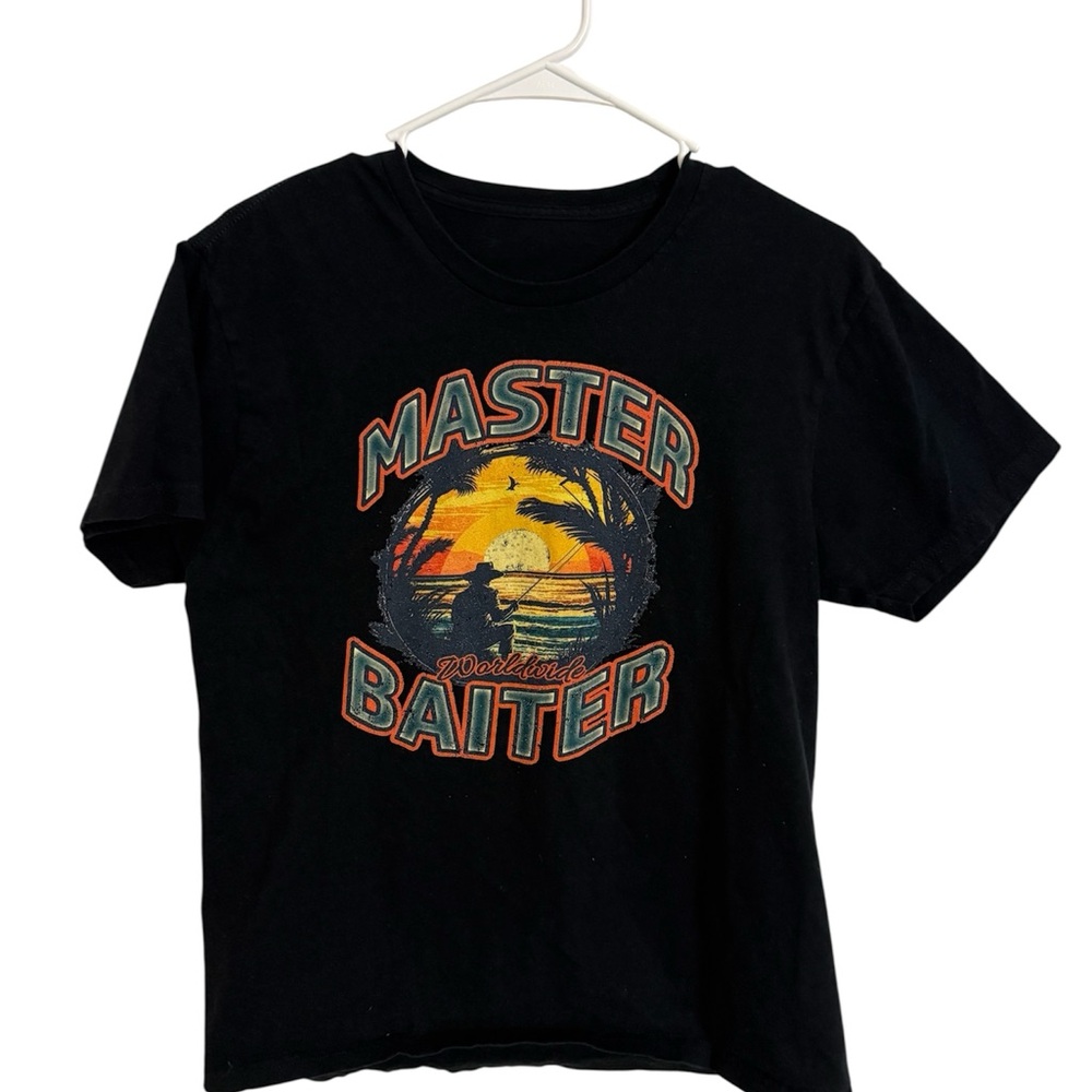 Black Graphic Fishing T-Shirt